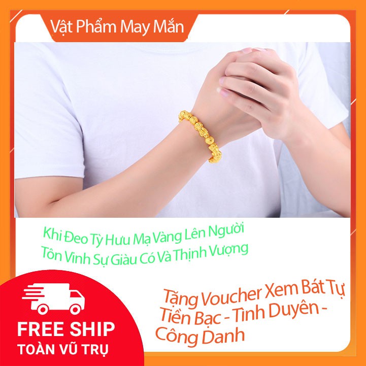 Vòng tay tỳ hưu mạ vàng-tặng voucher xem bát tự miễn phí