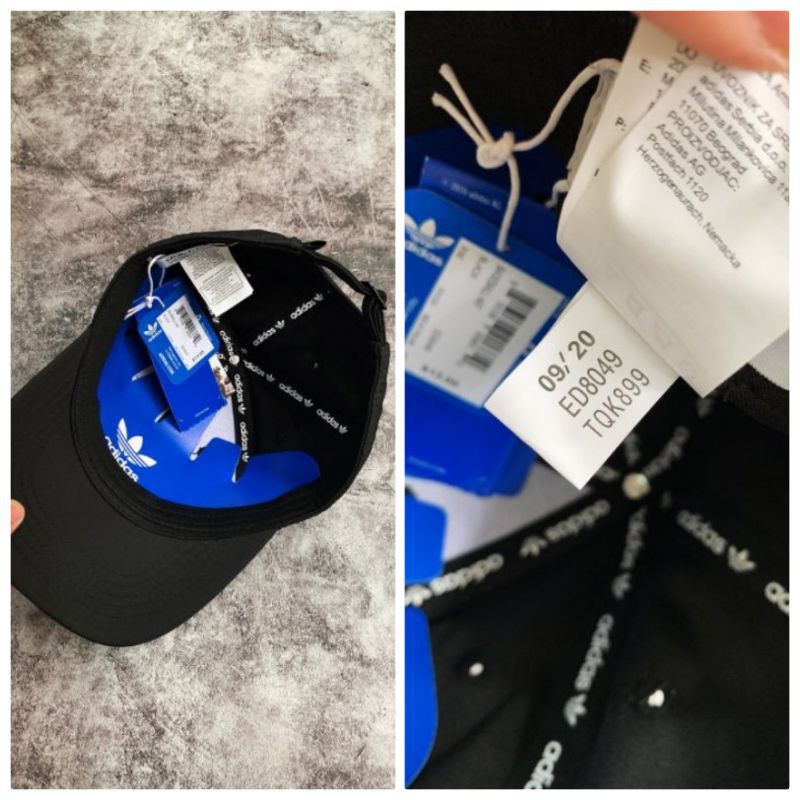H35768 Mũ lưỡi trai adidas ba lá full đen