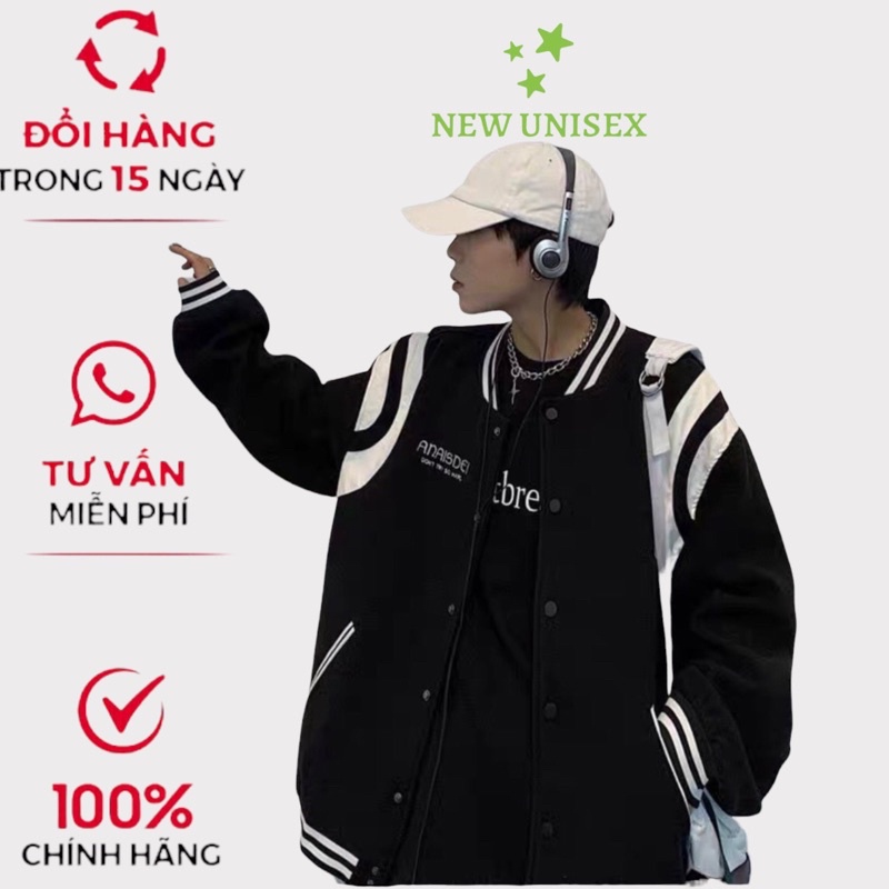 Áo bomber Nỉ Nam Nữ Chữ Phối Viền Tay chất nỉ cao cấp, áo khoác nỉ phối tay trắng U95 [NewUnisex]