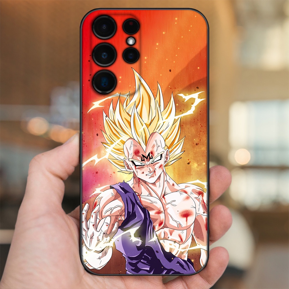 Ốp lưng Samsung S21 Ultra, S22 Ultra viền đen in hình Vegeta Dragon Ball