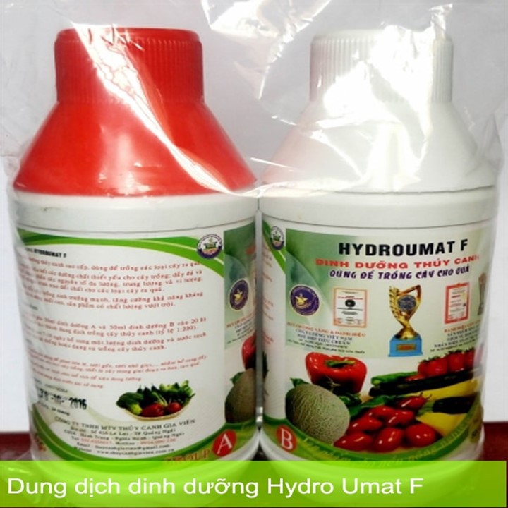 Dung dịch dinh dưỡng thủy canh cho cây ăn quả, ăn trái HYDROUMAT F gồm Part A và Part B