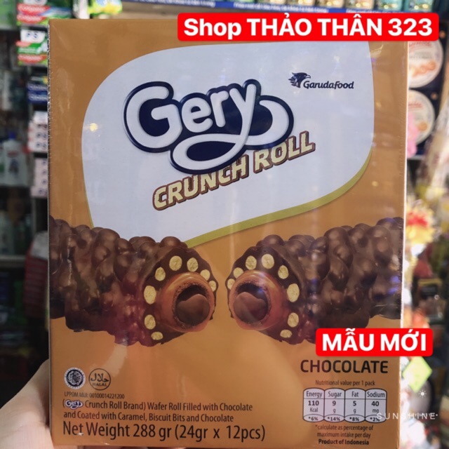 ❤SIÊU RẺ-Bánh Gery Crunch Roll Cuốn Sôcôla Indonesia 🇮🇩 Hộp 288g