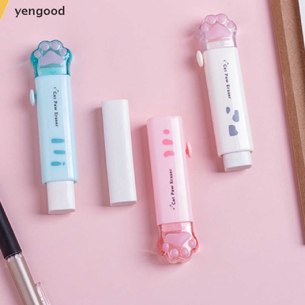 (ydWR) Gôm Tẩy Hình Dấu Chân Mèo Bằng Cao Su Dễ Thương