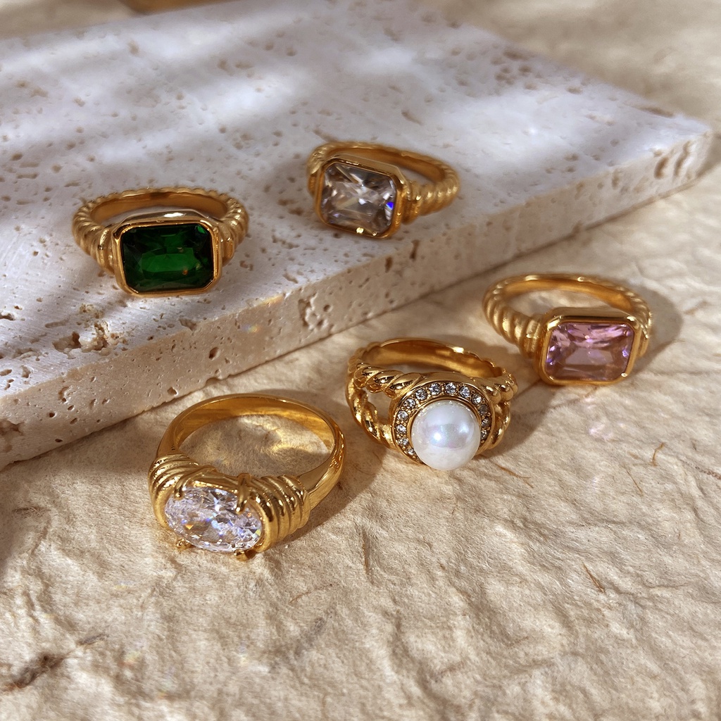 Nhẫn Mạ VàNg 8K ĐíNh Zircon LấP LáNh ThờI Trang Cho Nữ