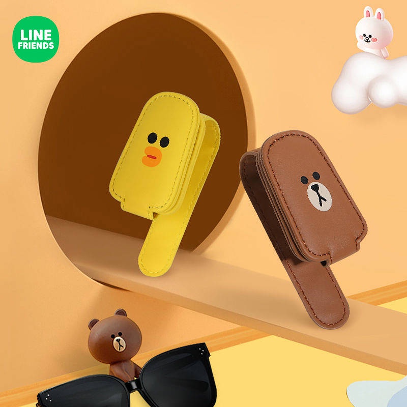 Line Firends Car Glasses Clip Automotive Sun Louver Card Storage Glasses Frame Car Interior Car Special Eyeglass Hanger car accessories UZUi