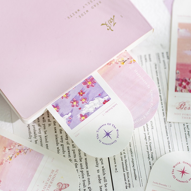 Bộ 10 Thẻ Đánh Dấu Trang Sách Hình Phong Cảnh Lãng Mạn