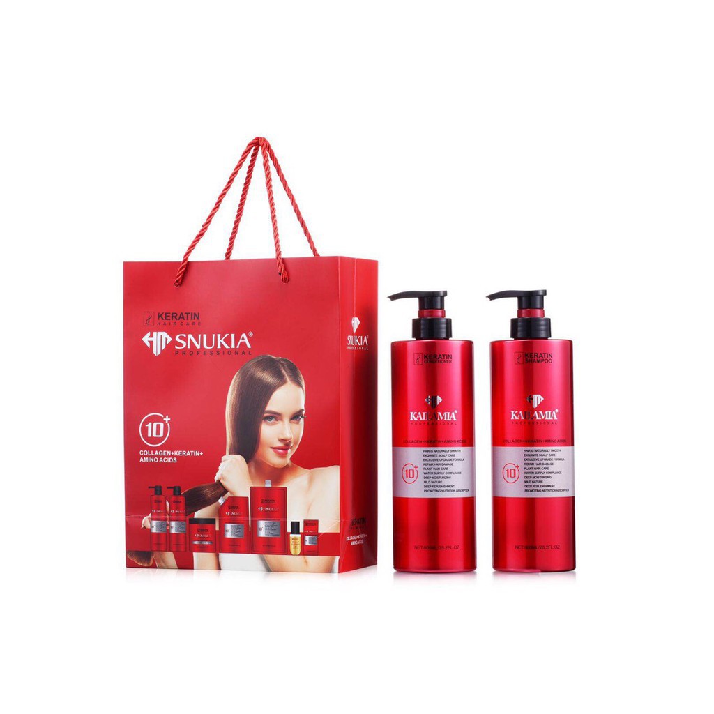 Dầu gội xả Kailamia Collagen Keratin Amino Repair 800ml chống rụng tóc,bạc tóc và kích thích mọc tóc.