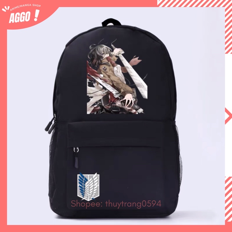 [ NHIỀU MẪU] Balo Đi Học Attack on Titan, Levi Nam Nữ Unisex Cực HOT