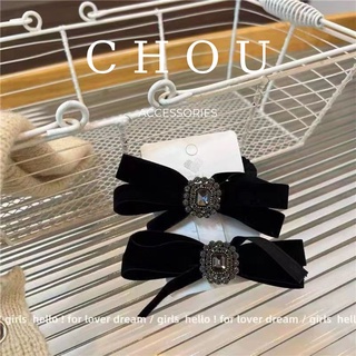 Kẹp Tóc, Buộc Tóc Nơ Đính Đá Vuông | CHOU ACCESSORIES |