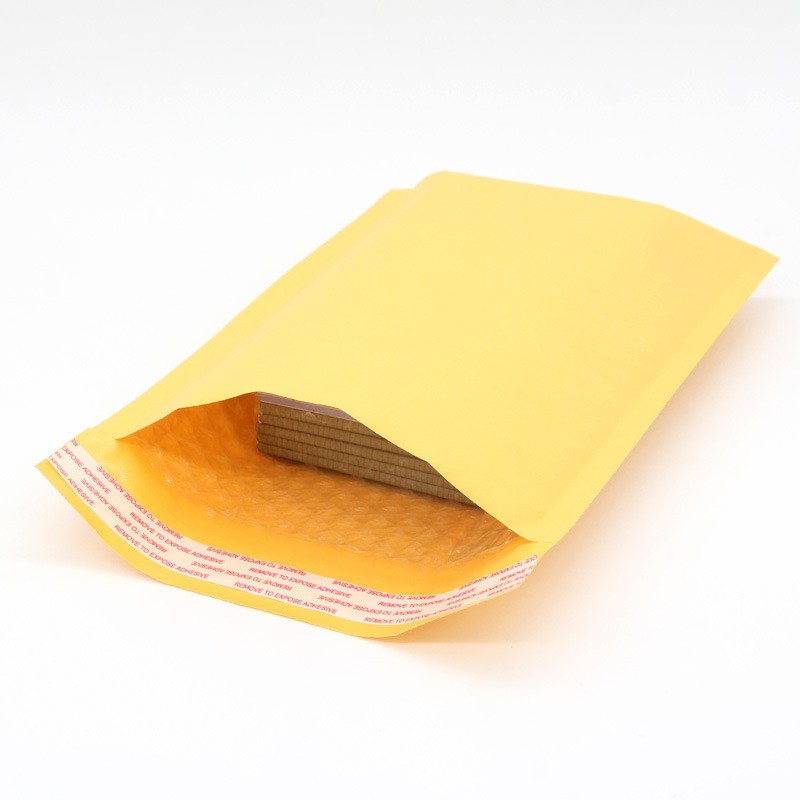 Combo 10 túi giấy bóng khí đóng gói hàng hóa nhiều kích thước màu vàng
