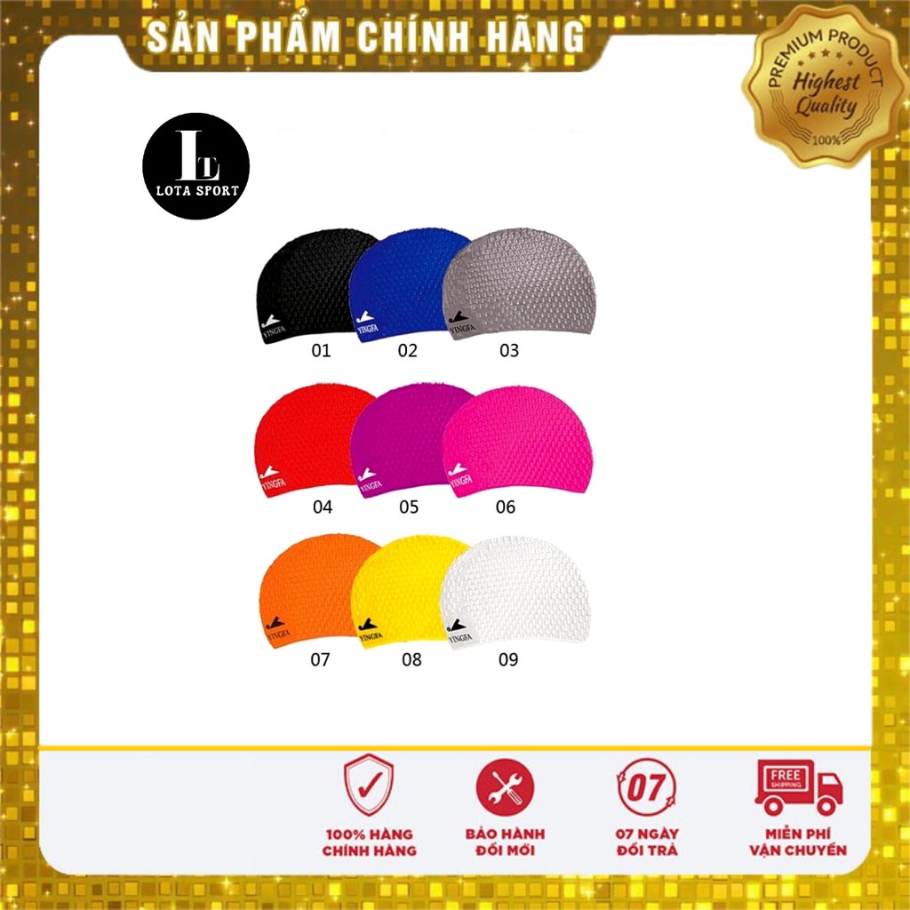 Mũ bơi yingfa hạt mưa to cho người lớn có tóc dài