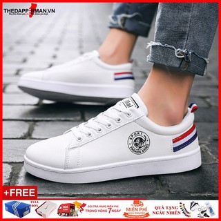 Giày sneaker thể thao nam trắng gót đỏ TDM7635