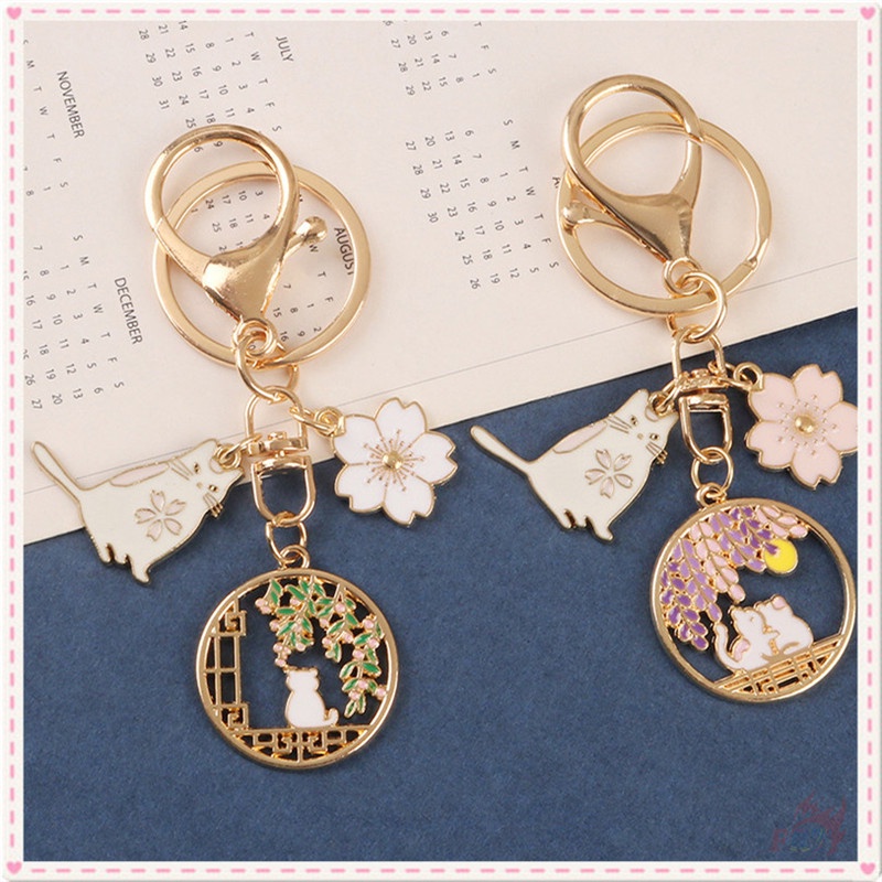 ✪ Móc Khóa Hình Mặt Trăng Và Hoa Sakura ✪ 1 Móc Khóa Thời Trang Ngọt Ngào 2 Kiểu Lựa Chọn Cho Airpods