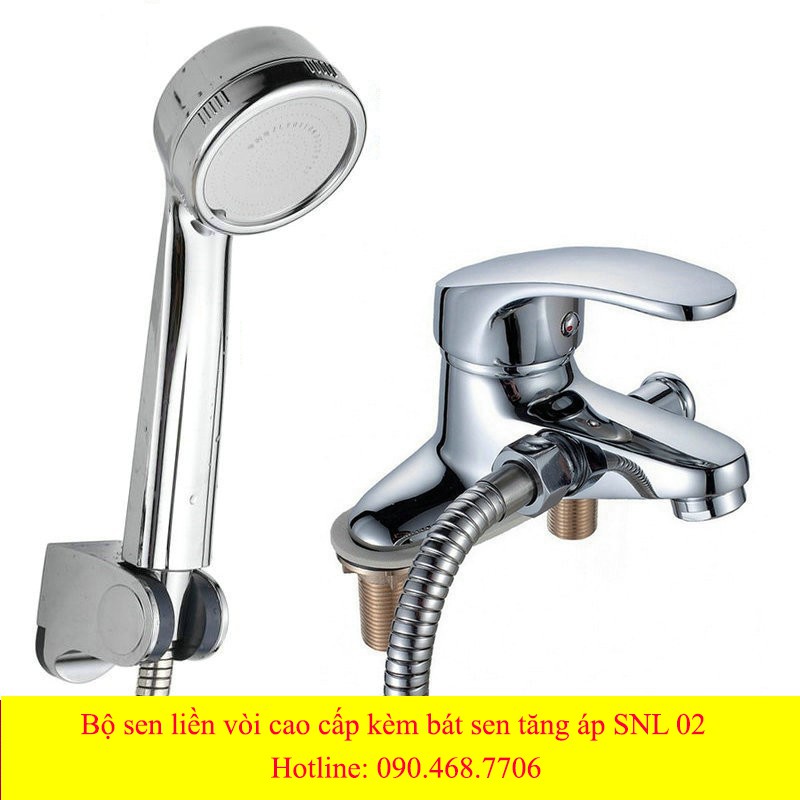 Sen tắm, đủ bộ sen liền vòi kèm bát sen tăng áp SNL02