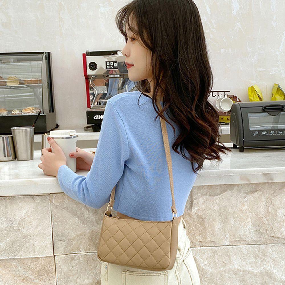 LILYES Túi Xách Kẹp Nách Họa Tiết Hình Thoi Dễ Phối Đồ Cho Nữ