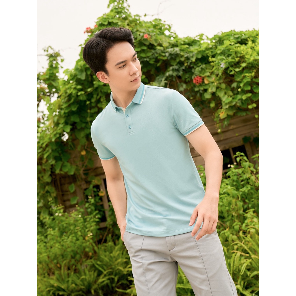 Áo Polo YODY Nam Pique Mắt Chim Melange Phối Nẹp Thiết Kế Mới APM5331