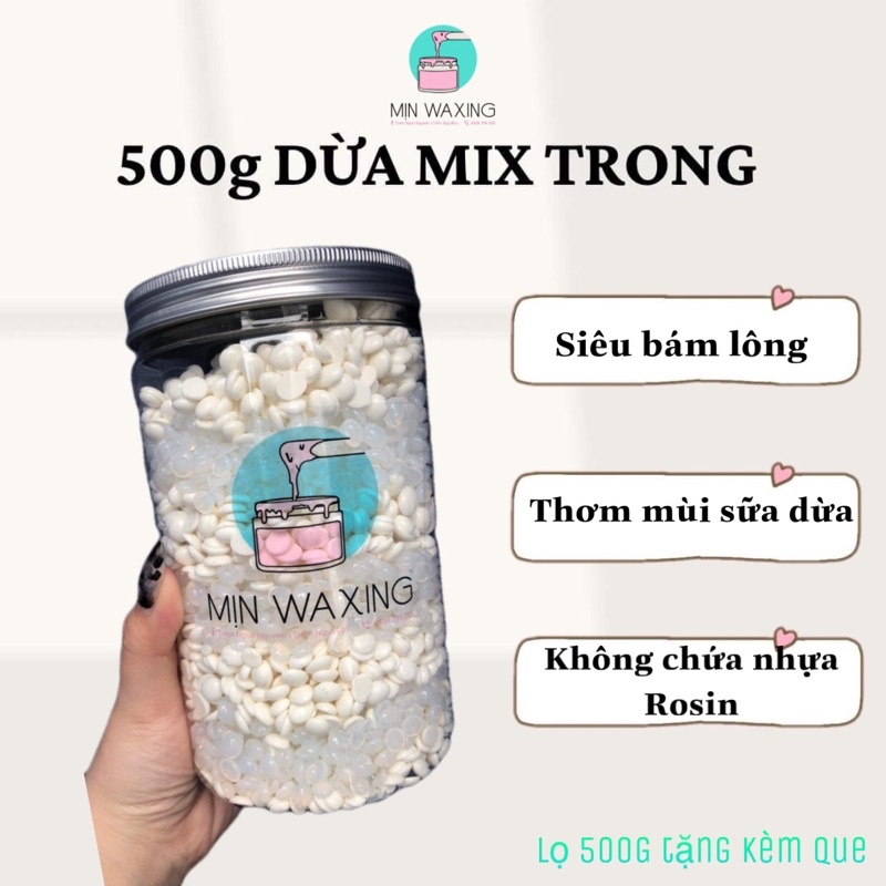 Hộp 500gr Sáp Dừa Mix Sáp Trong