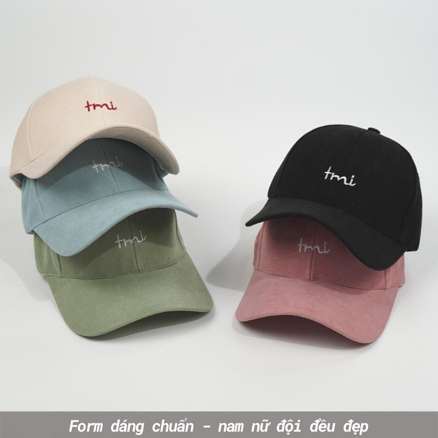 Mũ lưỡi trai Unisex  Nón kết Ulzzang thêu chữ Tmi chất nỉ nhung cao cấp Molly Fashion – NK14