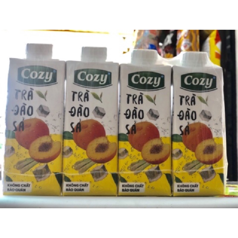 [Combo 2 Hộp] Trà Trái Cây COZY Trà Giải Nhiệt Gồm 3 Vị Đào Vải Tắc Thơm Ngon 225ml/hộp