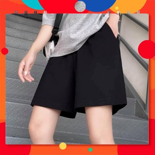 Quần Short Ngố Xuông Đùi Ống Rộng Ulzzang Dáng Basic Siêu Xinh
