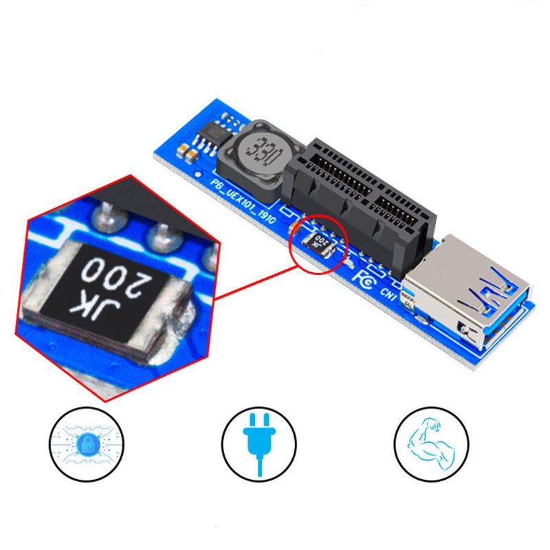 Card Chuyển Đổi PCI-E 1x Sang PCI-E 1x Kèm Cáp Usb 3.0