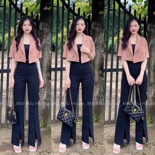 Áo khoác vest crop tay ngắn