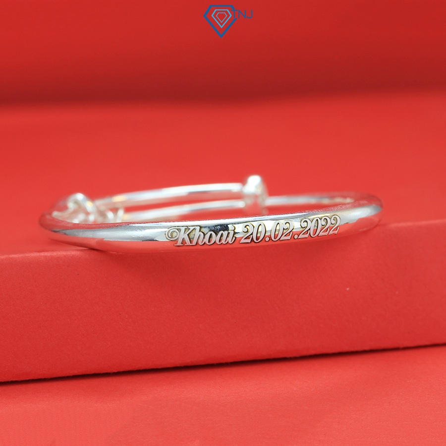 Lắc bạc cho bé sơ sinh khắc tên tuổi dần hình con hổ LTT0068 Trang Sức TNJ