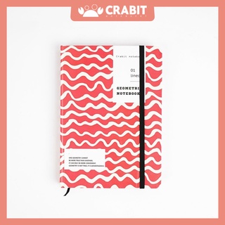 Sổ ruột Dot Crabit Notebuck - Geometric đỏ - sổ dotgrid