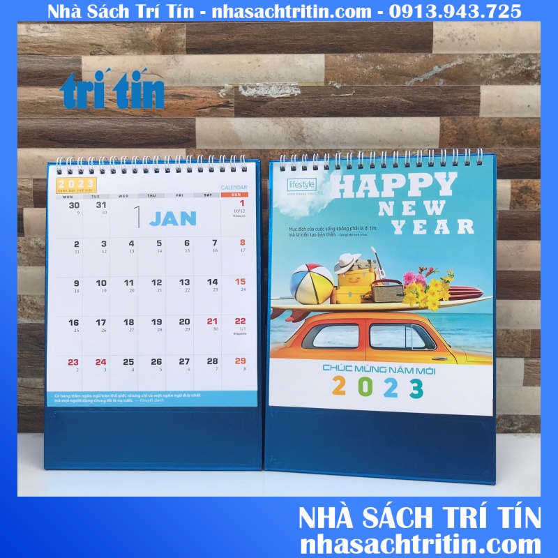 LỊCH ĐỂ BÀN 2023 - LỊCH BÀN CHỮ A khổ 16.6x23cm và khổ 24x16cm - NHIỀU MẪU