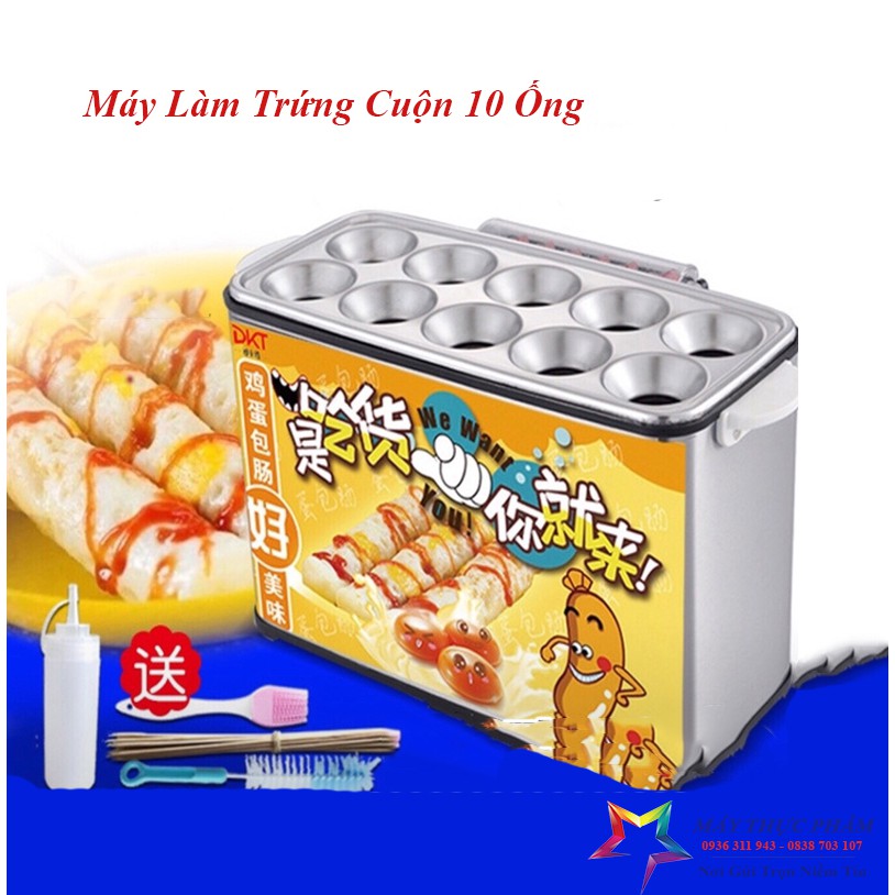 Máy Trứng Cuộn Xúc Xích Tự Động Thông Minh 10 ống