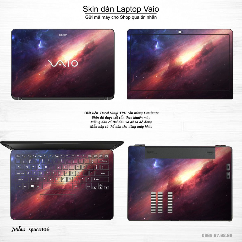 Skin dán Laptop Sony Vaio in hình không gian nhiều mẫu 18 (inbox mã máy cho Shop)