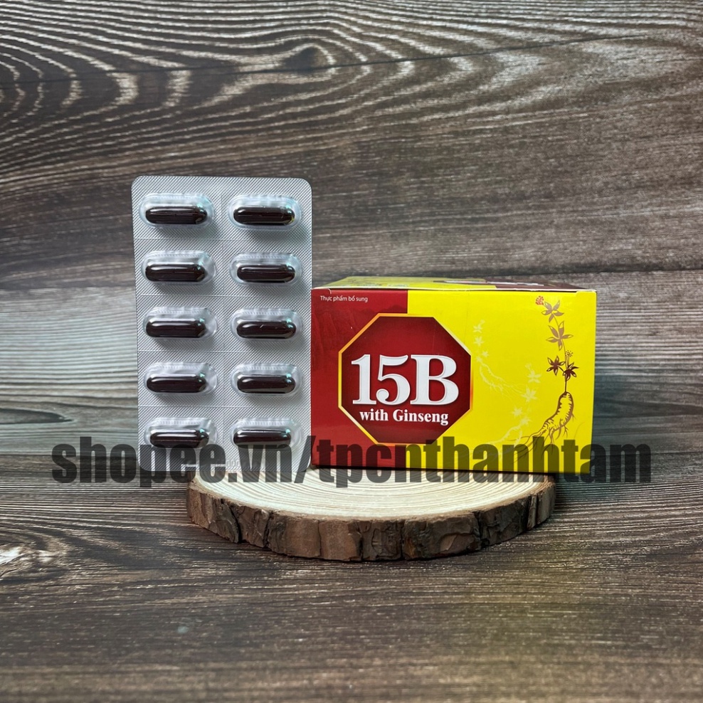 Vitamin tổng hợp 15B bổ sung nhân sâm, đông trùng hạ thảo, nhưng hươu, giúp tăng đề kháng, ngủ ngon, ăn ngon - Hộp 100 v