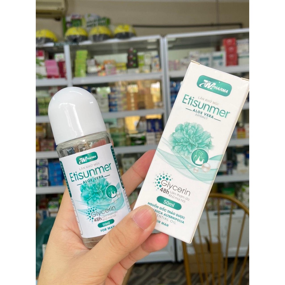 Lăn khử mùi Etisunmer 50ml - Khử Mùi, Ngăn Mồ Hôi Hiệu Quả suốt 48h