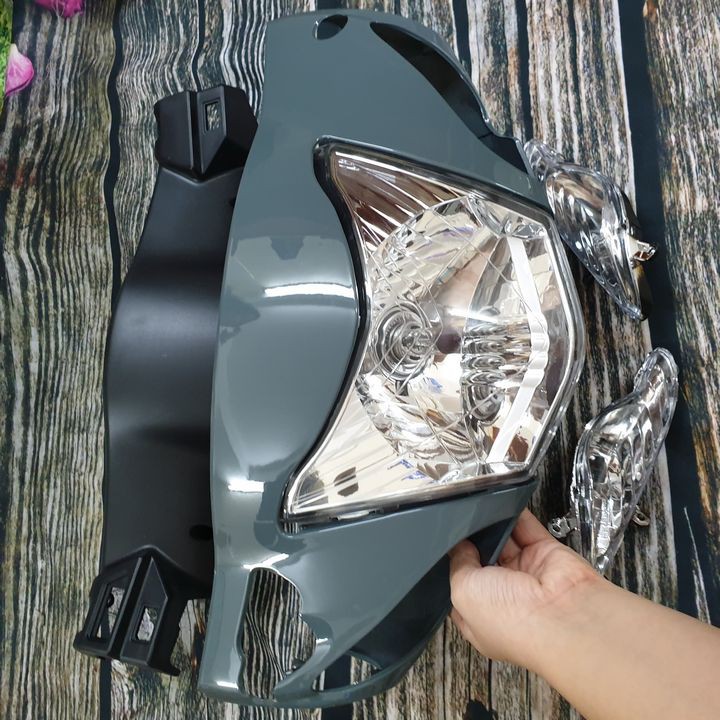 Bộ ốp đầu Loại Phanh Đĩa gồm 4 món ốp đầu, gáy, Pha đèn, 1 đôi xi nhan Trước gắn xe Wave RS, Wave Anpha, Wave S100