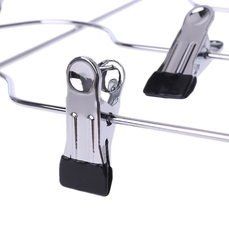 Móc Treo Quần Áo 4 Tầng Bằng Thép Không Gỉ Kèm 8 Kẹp Tiện Lợi