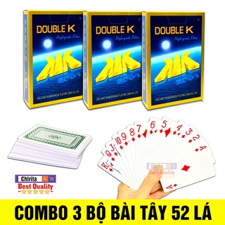 Combo 3 Bộ Bài Tây Giấy DOUBLE K 52 Lá - Bộ Bài Giấy, Bài Tây 52 Lá