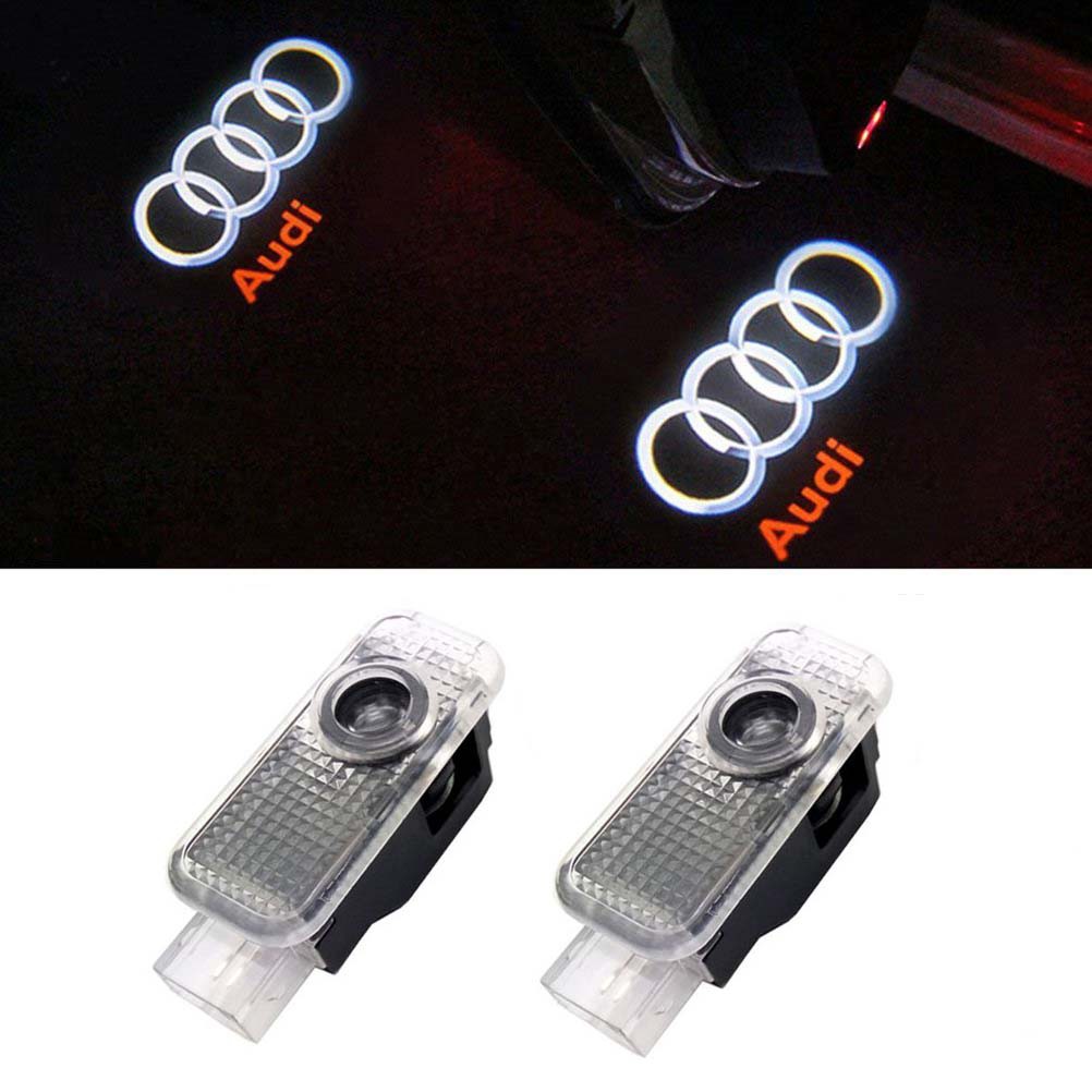 Set 2 Đèn Chiếu Logo Gắn Cửa Xe Hơi Audi A1 A3 A4 A5 A6 A7 A8 Q3 Q5
