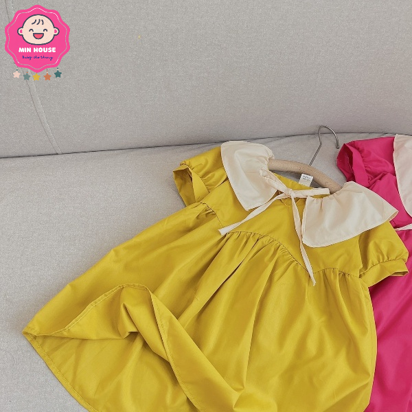 Váy thô baby doll cổ sen xinh xắn cho bé gái