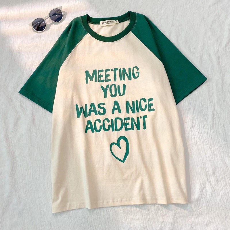 Áo Thun Tay Lỡ Raplang Unisex MEETING màu TRẮNG/KEM  /Nam nữ unisex/ Áo phông nam cổ tròn form rộng Jaystoree