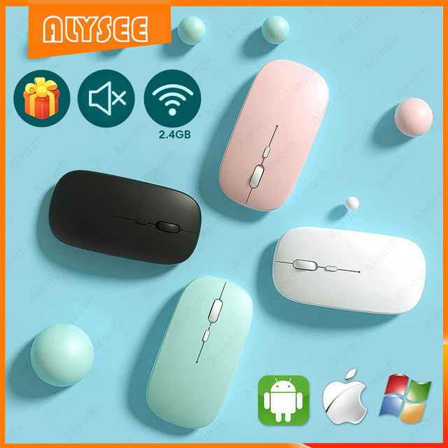【Bán giải phóng mặt bằng】Chuột Quang Không Dây 2.4Ghz Mini Siêu Mỏng Có Thể Sạc Lại Cho Máy Tính