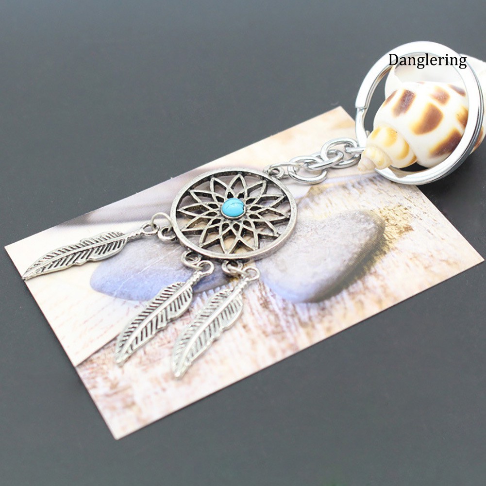 Móc khóa hình dream catcher đính đá sáng tạo sang trọng