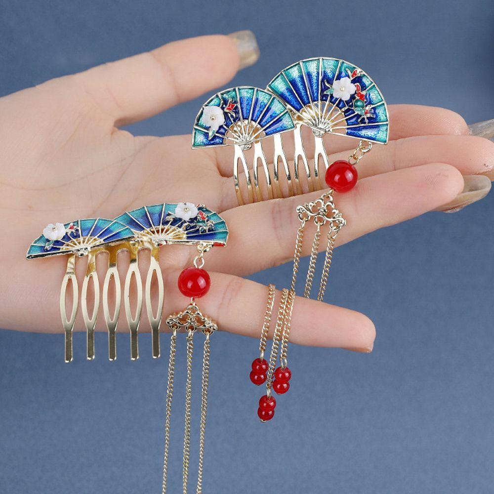 Kẹp Tóc Phối Tua Rua Phong Cách Retro Nữ Tính WMES15H