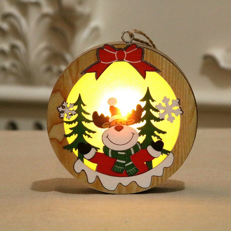 [Giá Tại Xưởng] Dây Treo Trang Trí Giáng Sinh Cao Cấp Bằng Gỗ Có Đèn - 6 Mẫu trang trí noel cây thông decor trang trí