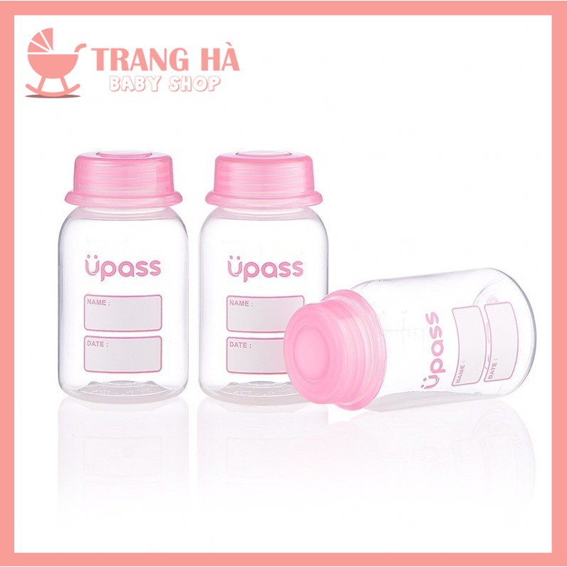✔️𝑪𝑯𝑰́𝑵𝑯 𝑯𝑨̃𝑵𝑮✔️Bộ 3 bình trữ sữa Upass cổ hẹp 125ml UP0030N (có hộp)