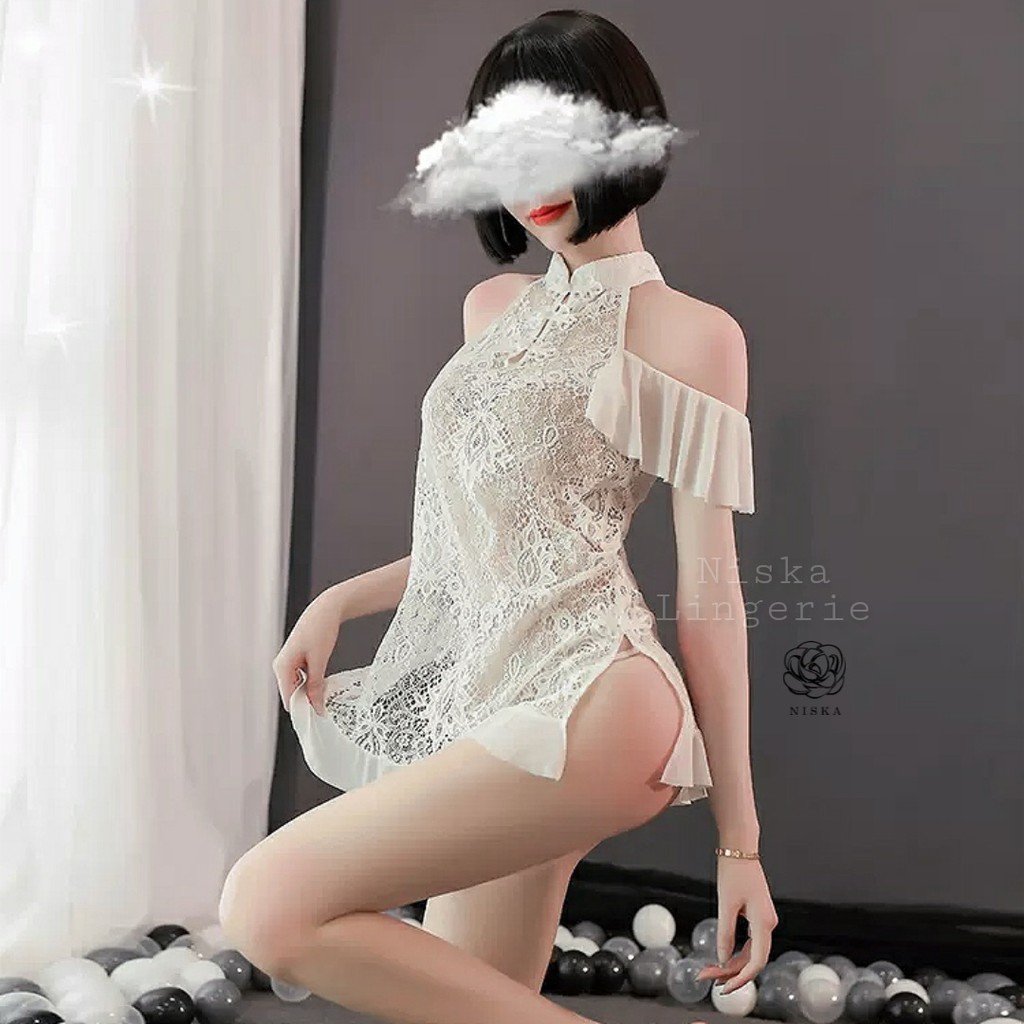 Đầm ren Trung Hoa (2 phiên bản màu) - Mã D207