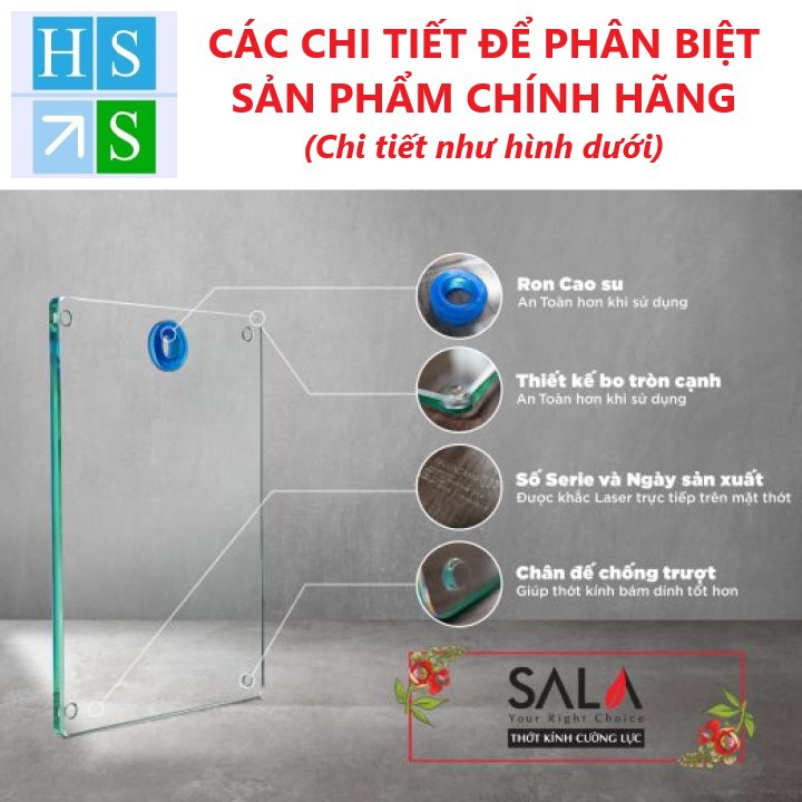 (Chính hãng) Thớt kính cường lực SALA (Dầy 1,2cm) Chịu lực tốt, siêu bền , sạch sẽ an toàn thực phẩm - NPP HS Shop