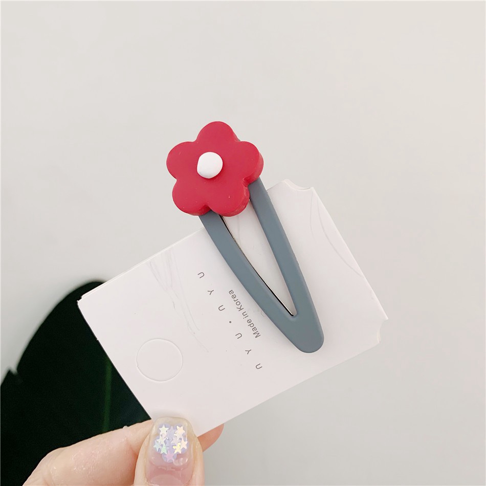 Kẹp tóc hình hoa màu sắc ngọt ngào phong cách Hàn Quốc cho nữ