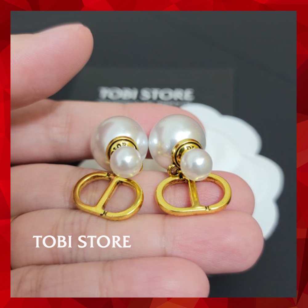 Bông tai nữ TOBI STORE thương hiệu CD khuyên tai ngọc trai nhân tạo hàng đẹp TB314