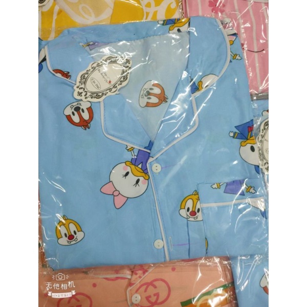 Bộ Pyjama kate thái loại 1 tay cộc quần dài