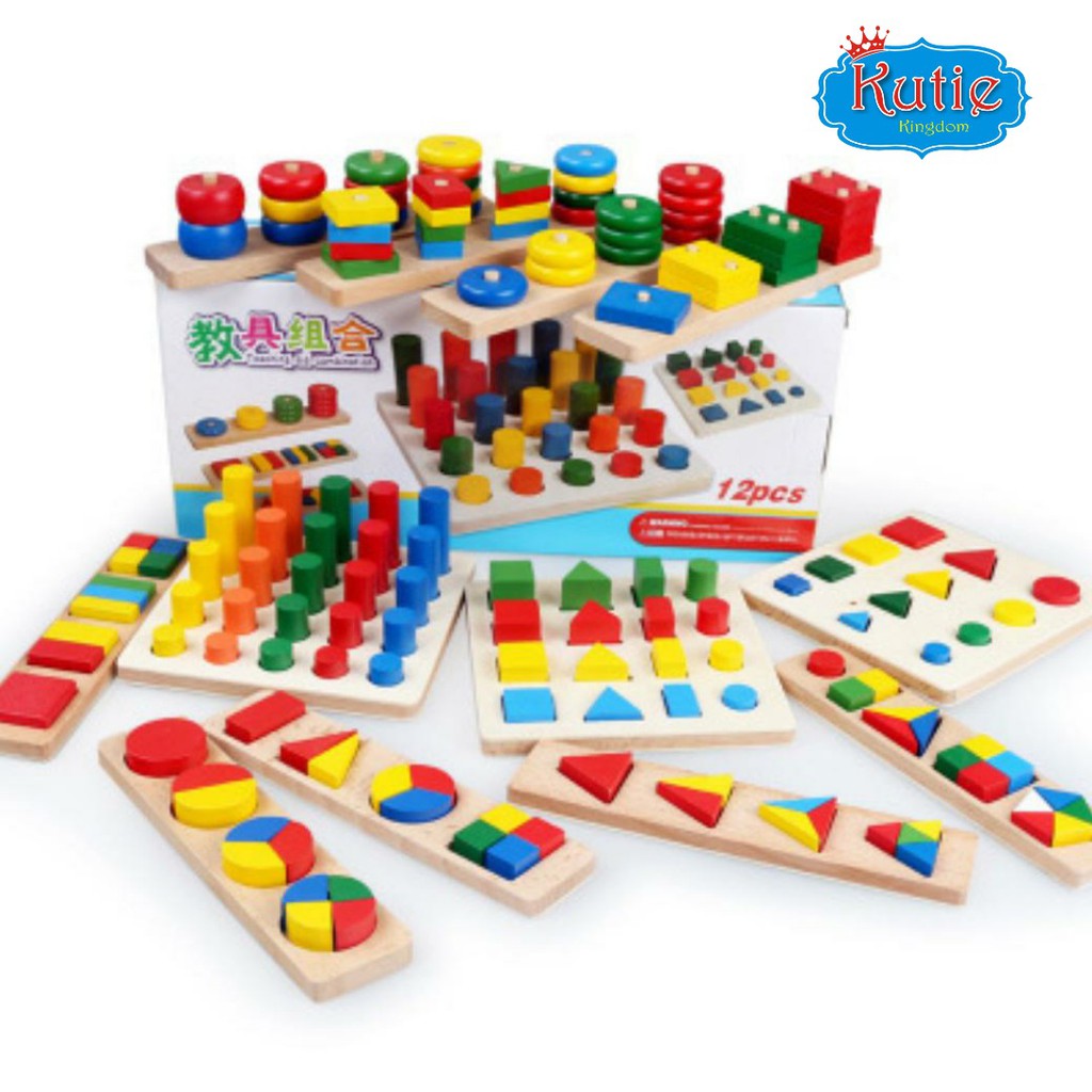 (SALE)Bộ học toán mầm non Montessori(12 bảng)